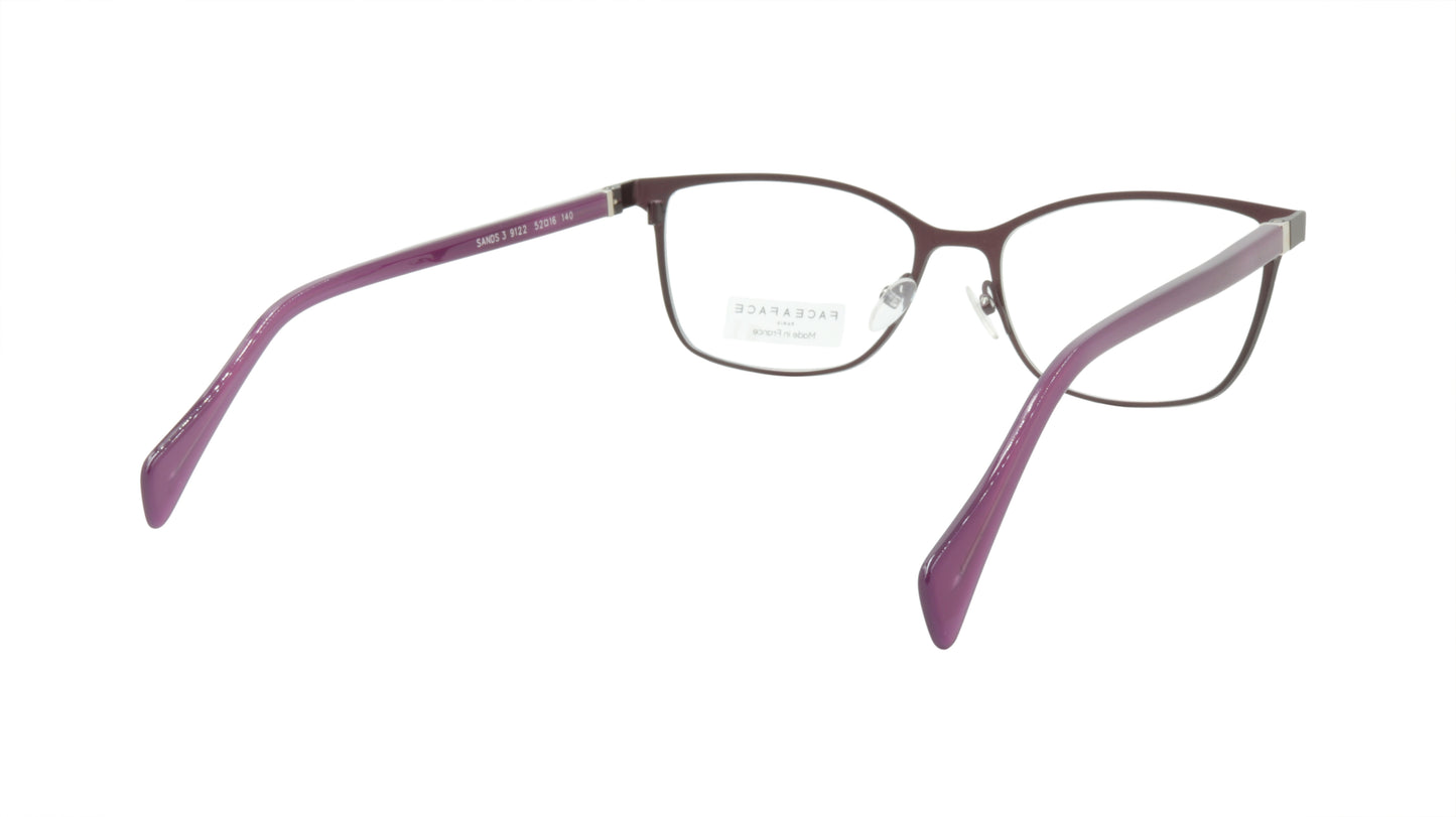 Face A Face Eyeglasses Frame SANDS 3 Col. 9122 Acetate Metal Dark Aubergine Gree