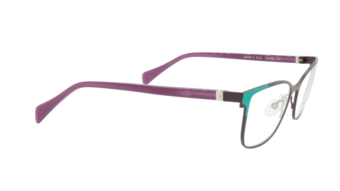 Face A Face Eyeglasses Frame SANDS 3 Col. 9122 Acetate Metal Dark Aubergine Gree