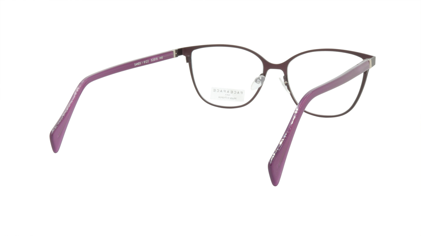 Face A Face Eyeglasses Frame SANDS 1 Col. 9122 Acetate Metal Matte Aubergine