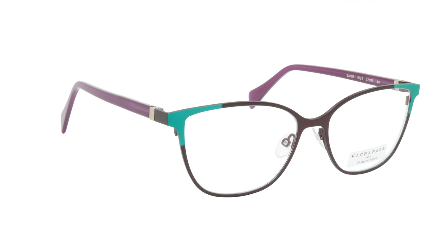 Face A Face Eyeglasses Frame SANDS 1 Col. 9122 Acetate Metal Matte Aubergine