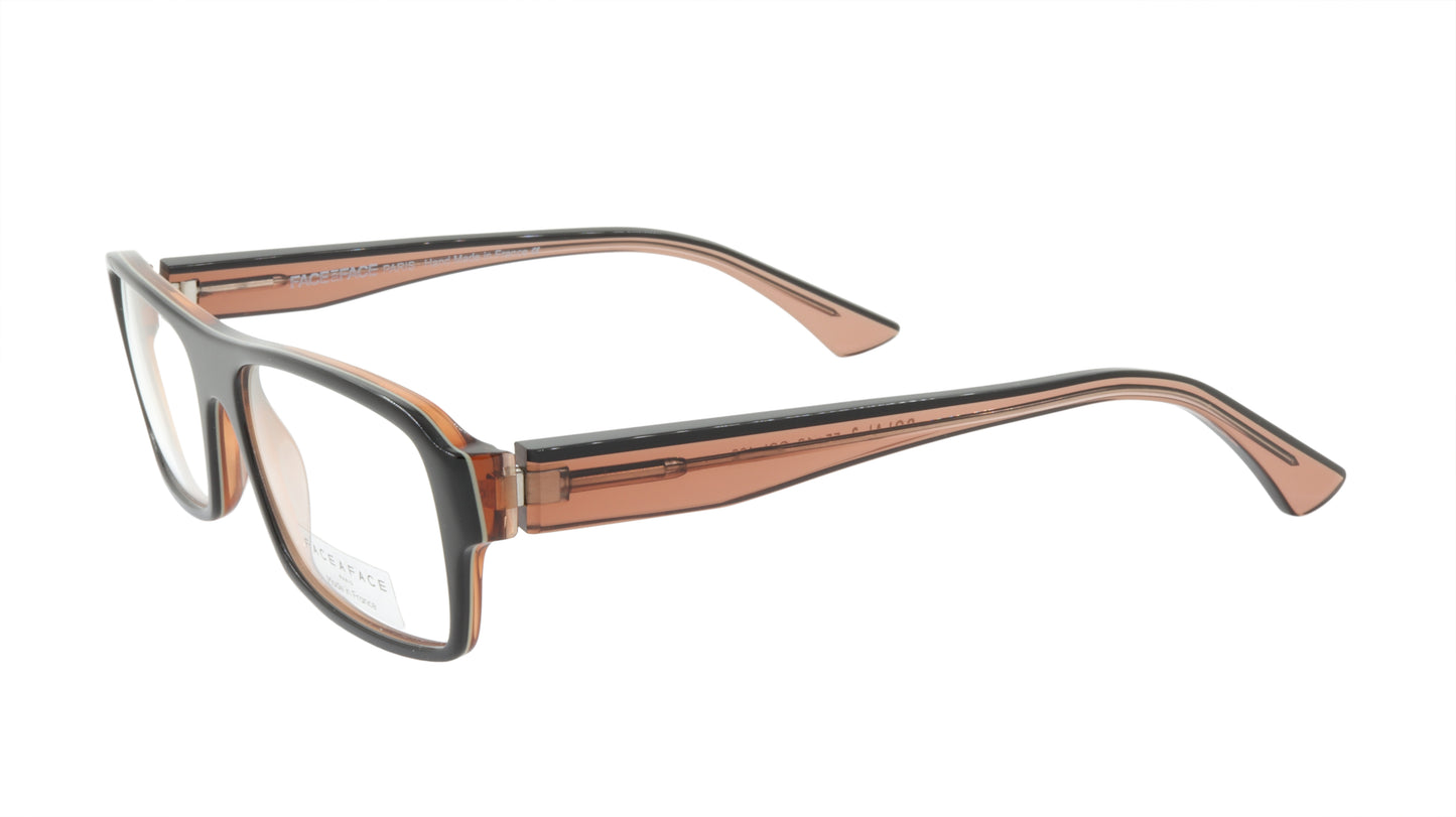 Face A Face Eyeglasses Frame SOLAL 3 Col. 403 Acetate Black Rev Yellow Praline