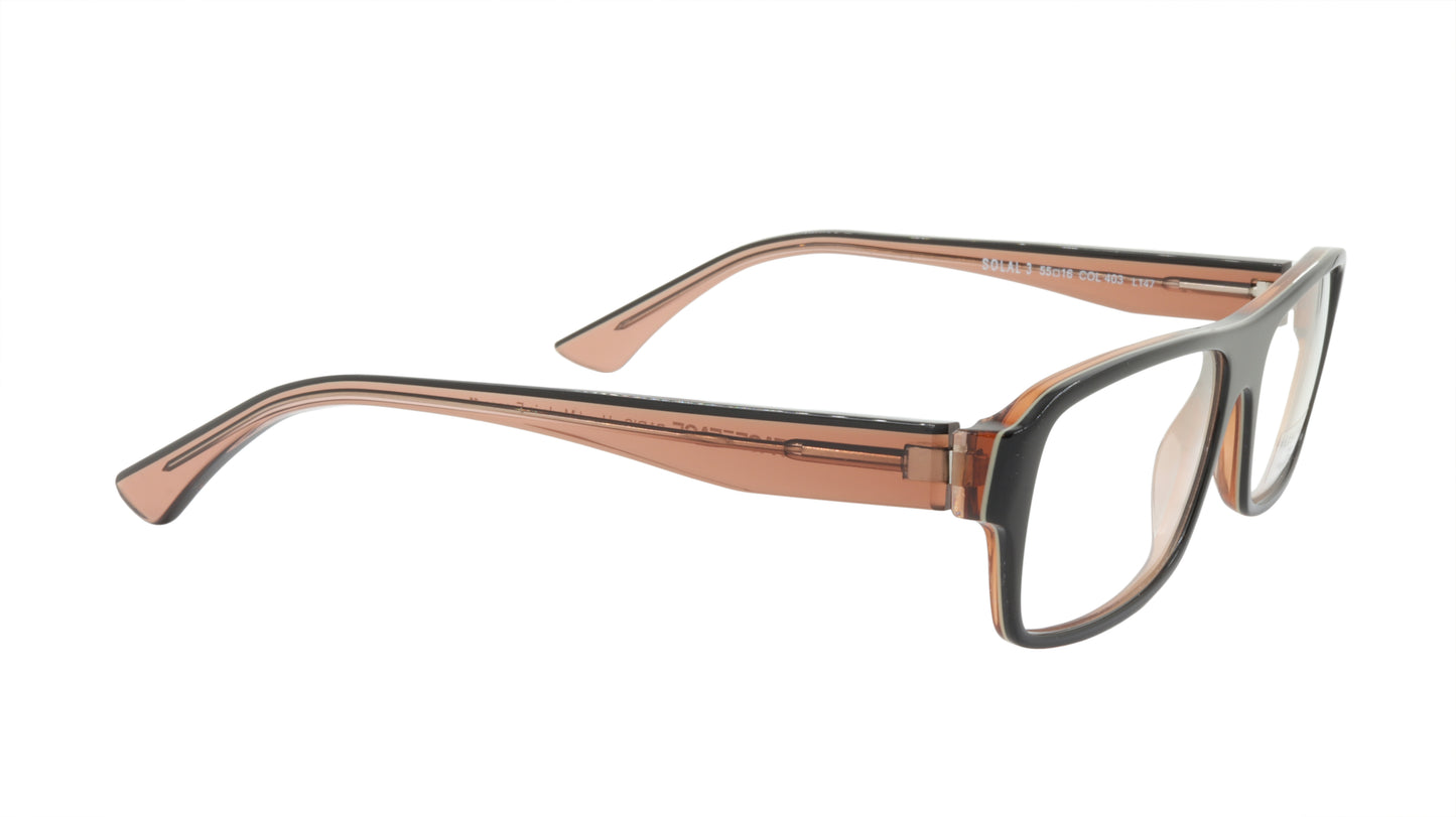 Face A Face Eyeglasses Frame SOLAL 3 Col. 403 Acetate Black Rev Yellow Praline