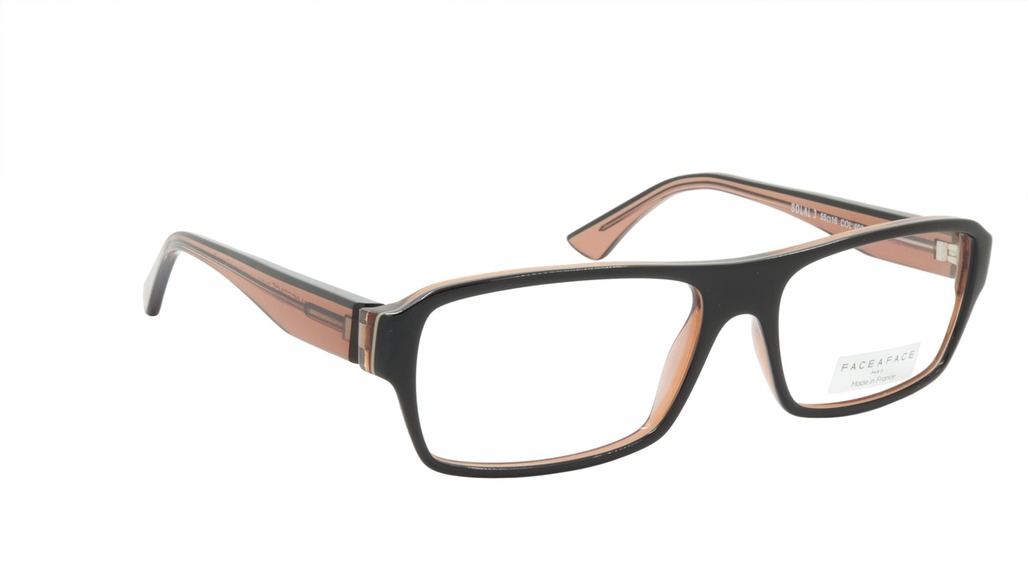 Face A Face Eyeglasses Frame SOLAL 3 Col. 403 Acetate Black Rev Yellow Praline