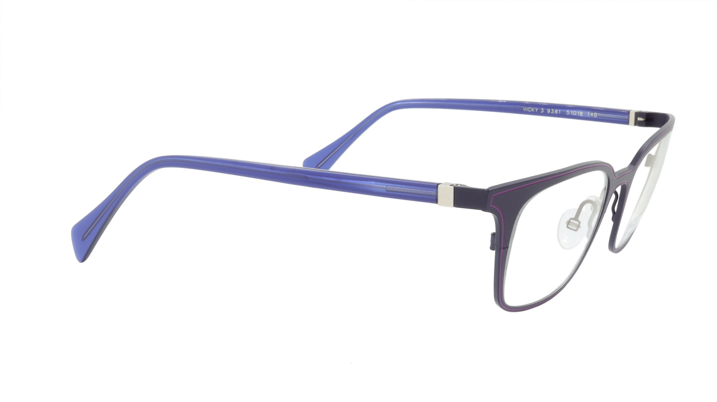 Face A Face Eyeglasses Frame VICKY 3 Col. 9381 Acetate Metal Dark Violet Light
