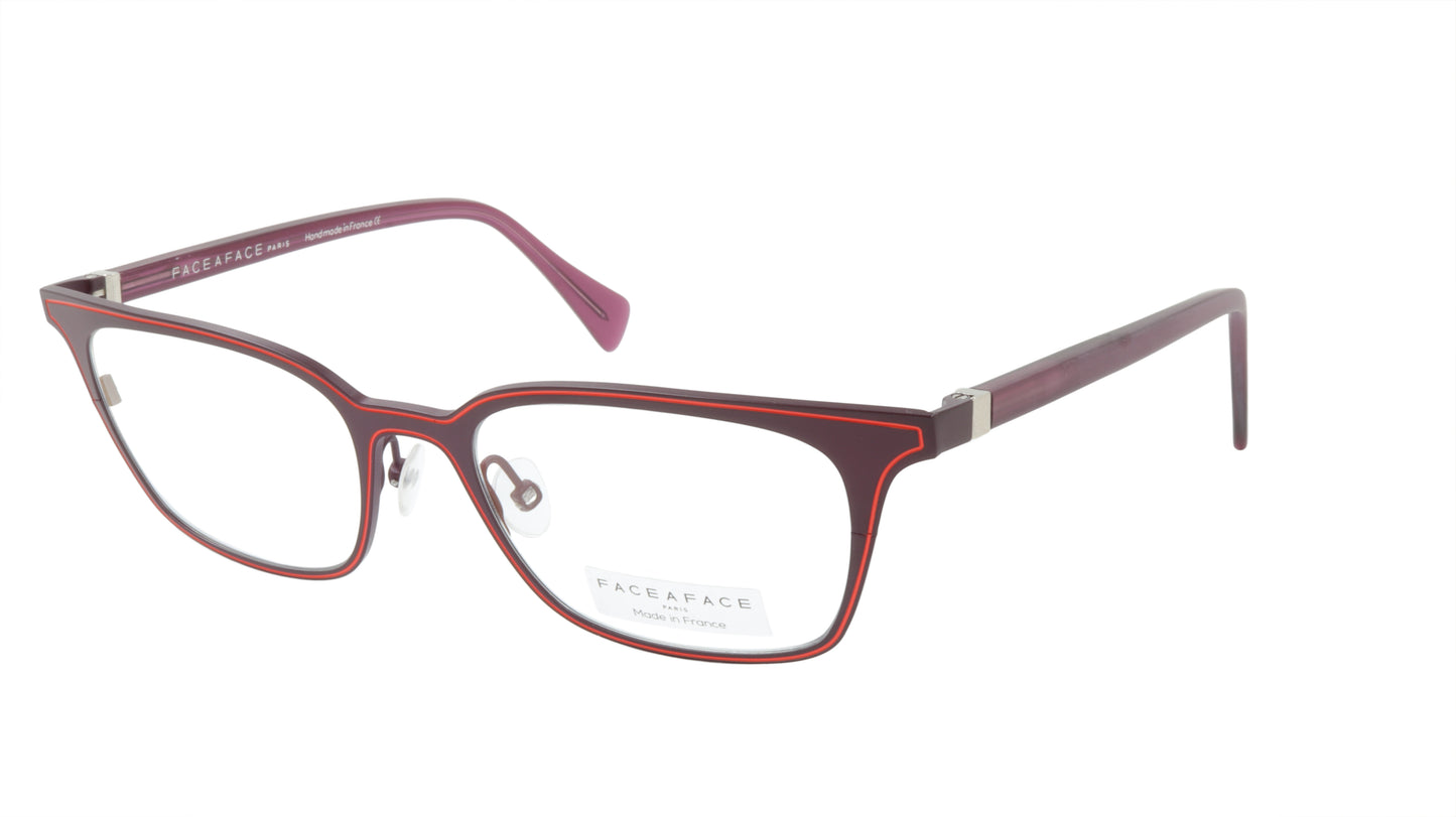 Face A Face Eyeglasses Frame VICKY 3 Col. 9356 Acetate Metal Matte Velvet Auberg