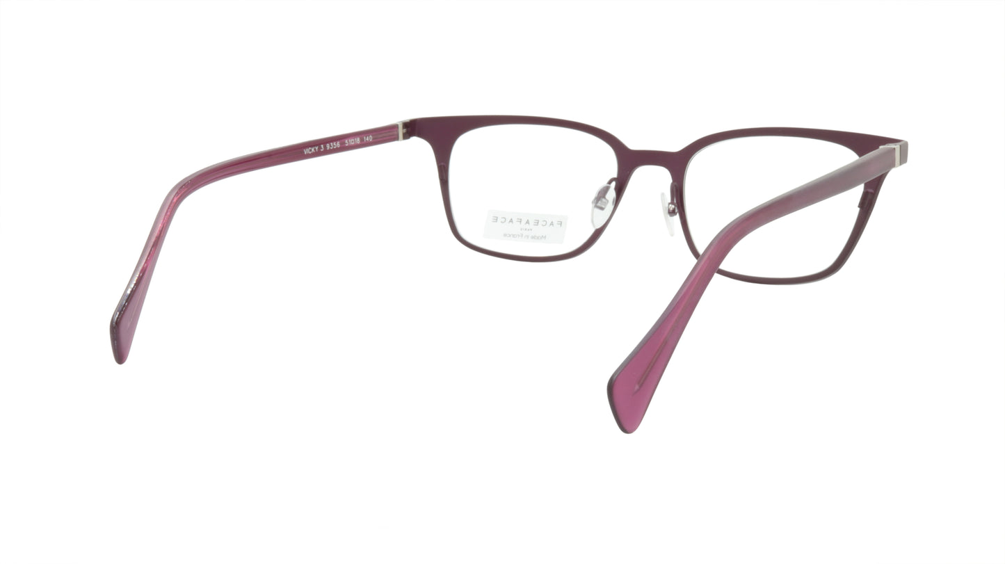 Face A Face Eyeglasses Frame VICKY 3 Col. 9356 Acetate Metal Matte Velvet Auberg