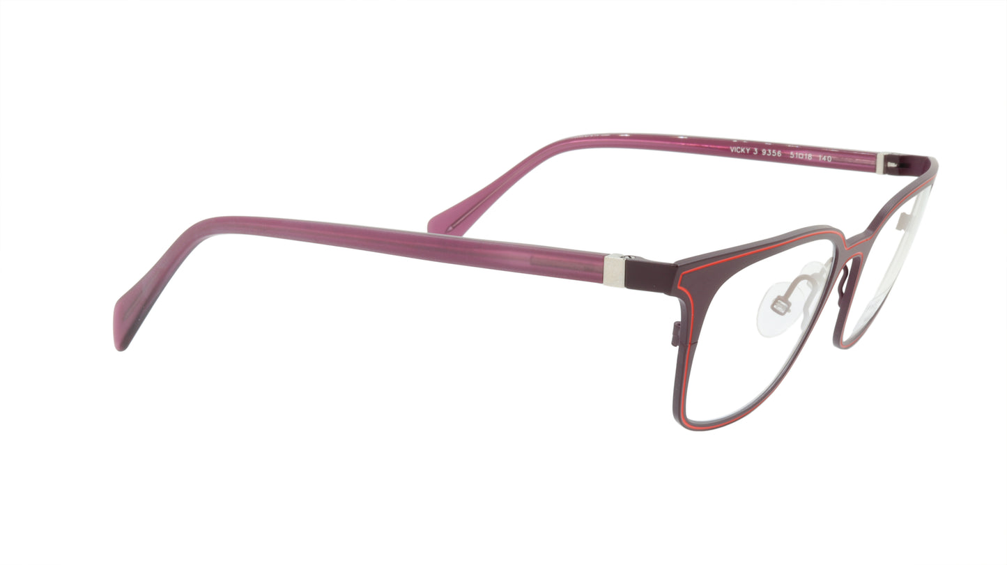 Face A Face Eyeglasses Frame VICKY 3 Col. 9356 Acetate Metal Matte Velvet Auberg