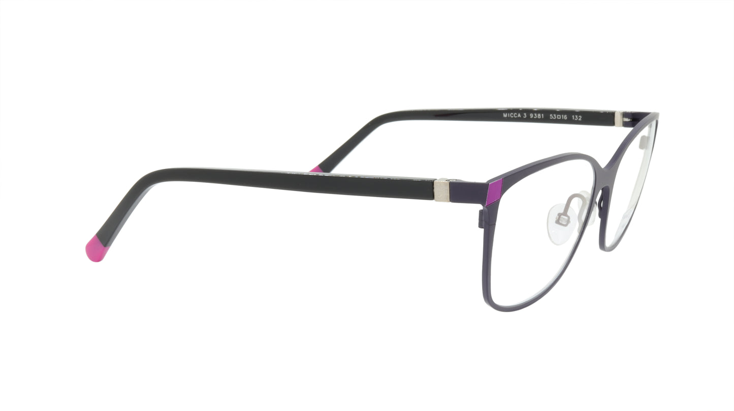 Face A Face Eyeglasses Frame MICCA 3 Col. 9381 Acetate Metal Dark Violet Light