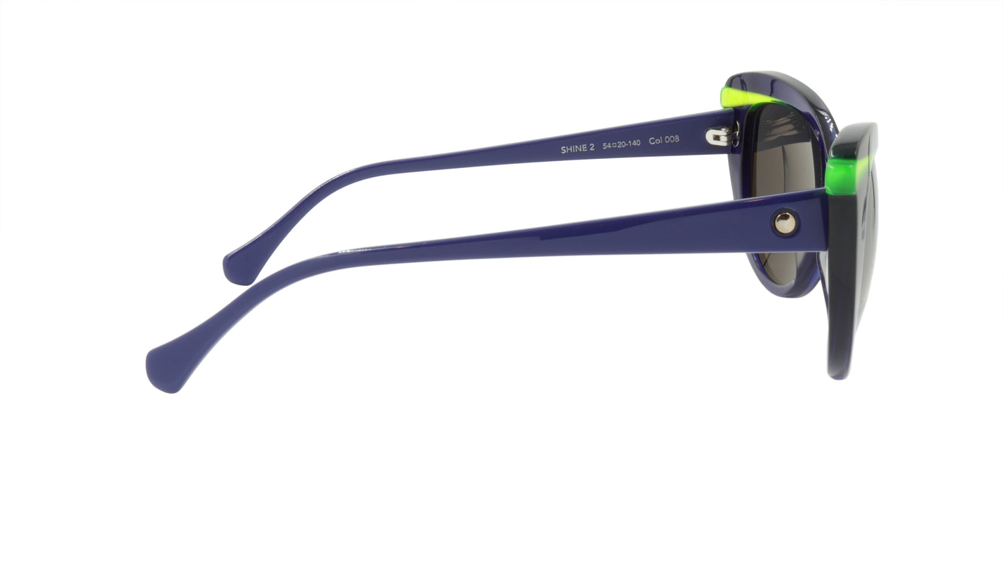 Face A Face Sunglasses Frame SHINE 2 Col. 008 Acetate Ink Blue Flourescent Yello