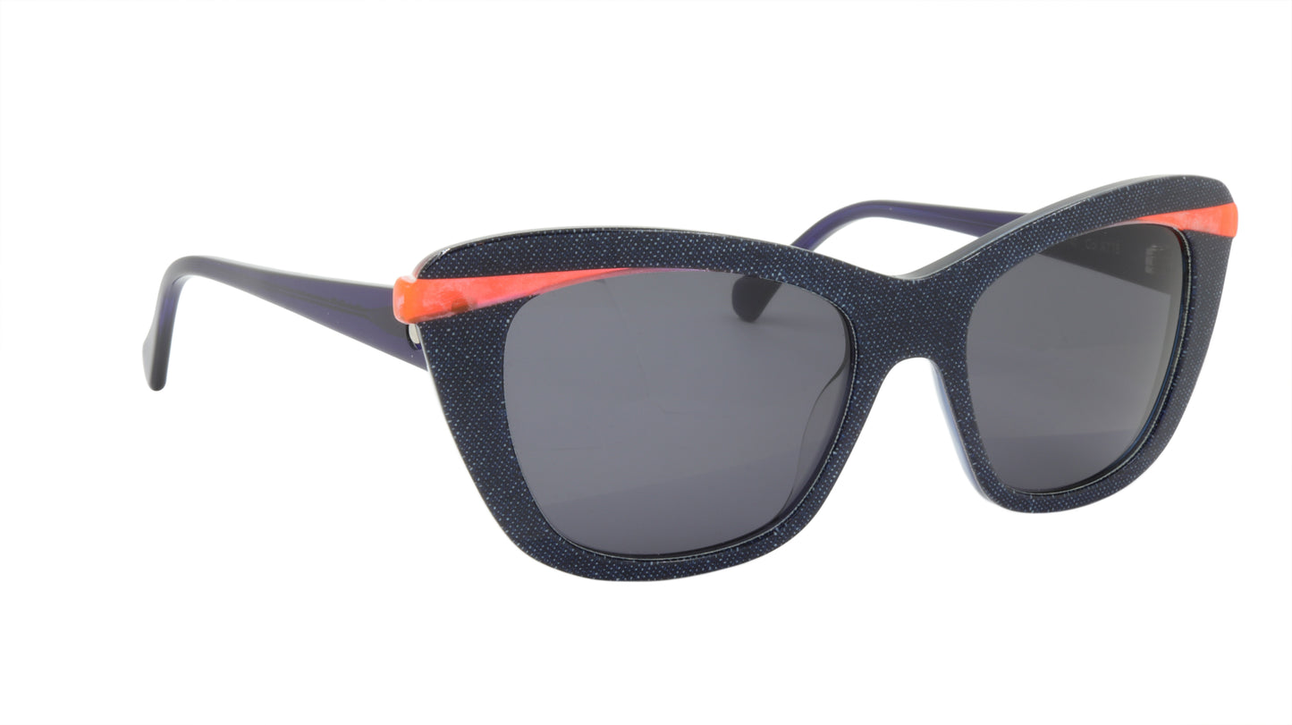 Face A Face Sunglasses Frame SHINE 1 Col. AT18 Acetate Fabric Jean Crystal Orang