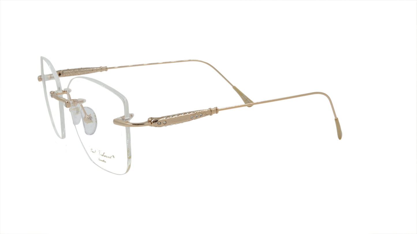 Paul Vosheront Soft Rectangle Gold Metal Optical Eyeframe