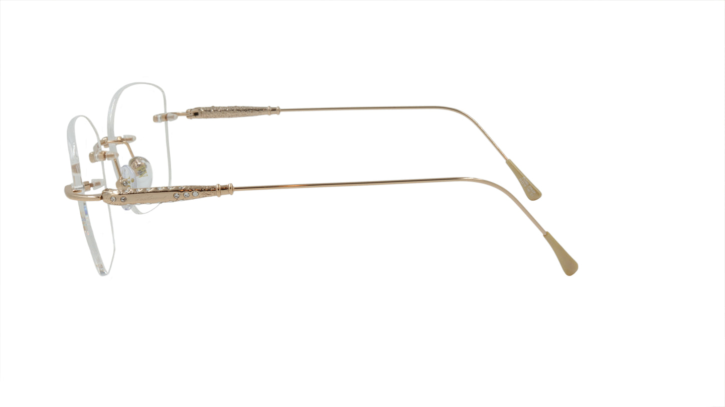 Paul Vosheront Soft Rectangle Gold Metal Optical Eyeframe