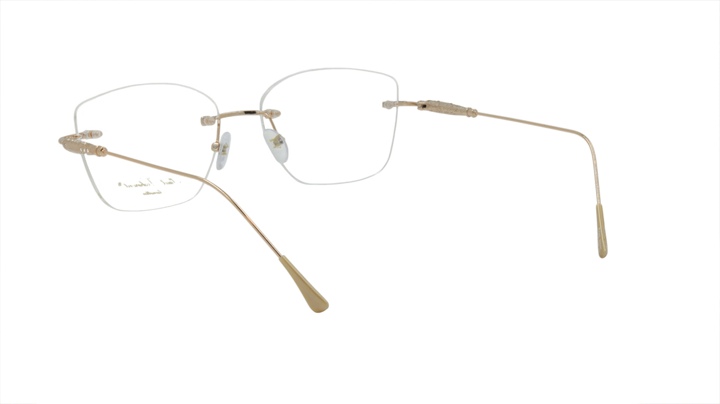 Paul Vosheront Soft Rectangle Gold Metal Optical Eyeframe