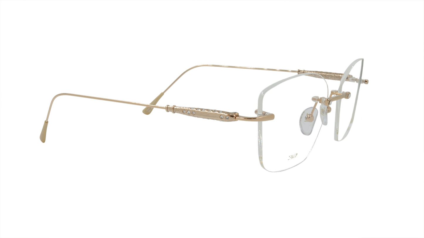 Paul Vosheront Soft Rectangle Gold Metal Optical Eyeframe