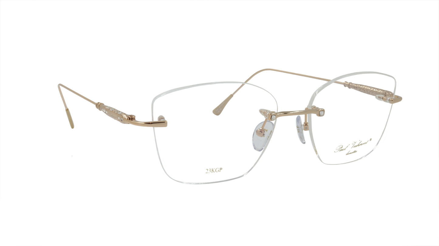 Paul Vosheront Soft Rectangle Gold Metal Optical Eyeframe