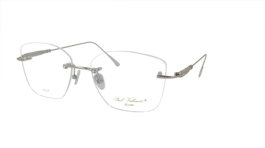 Paul Vosheront Eyeglasses Frame Silver Metal Acetate Gems Italy PV390 C3