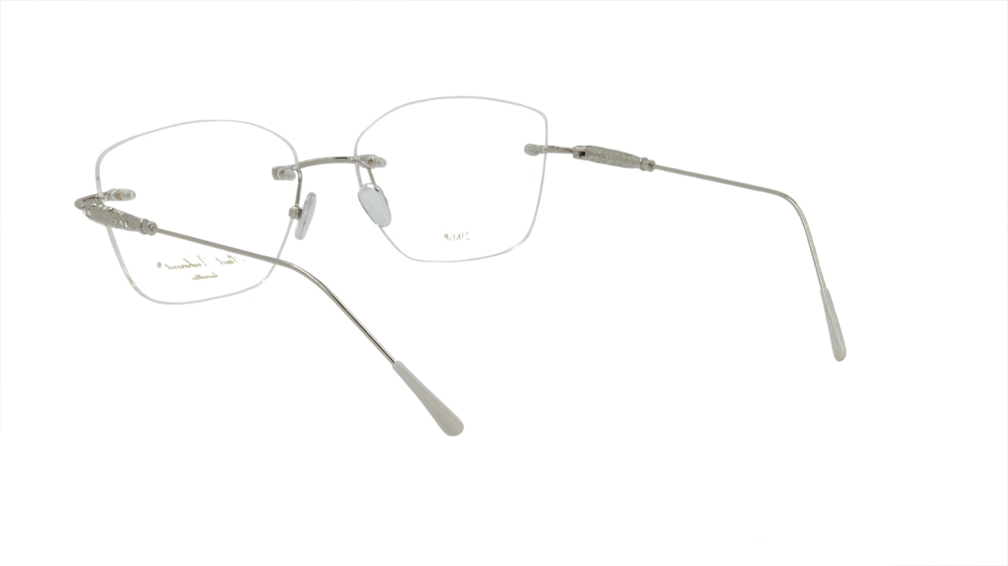 Paul Vosheront Eyeglasses Frame Silver Metal Acetate Gems Italy PV390 C3