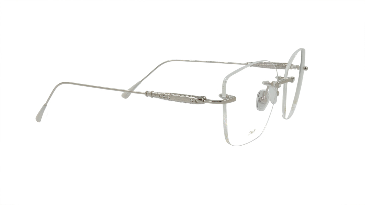 Paul Vosheront Eyeglasses Frame Silver Metal Acetate Gems Italy PV390 C3