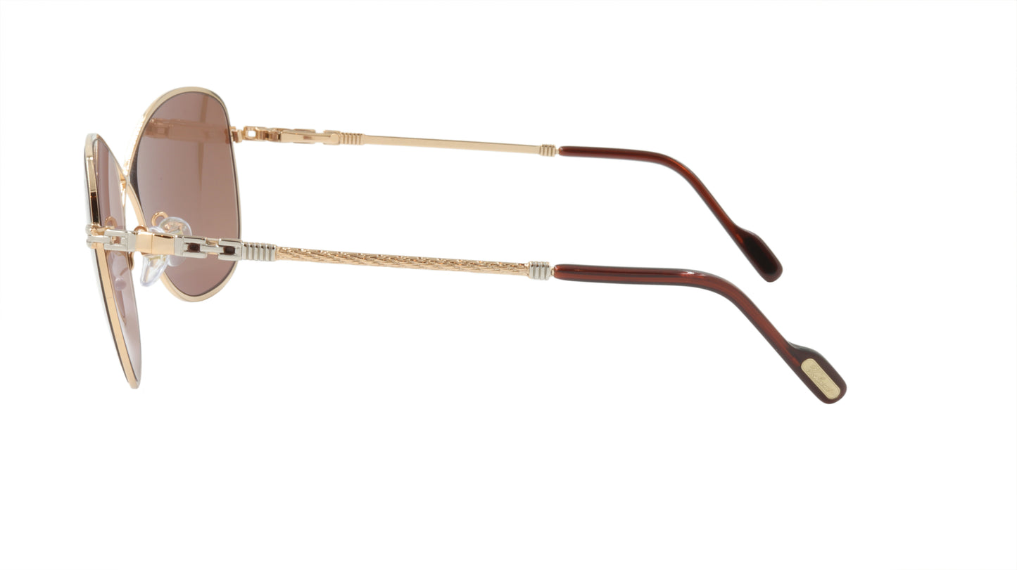 Paul Vosheront Sunglasses Gold Plated Metal Acetate Mirror Italy PV394S C1