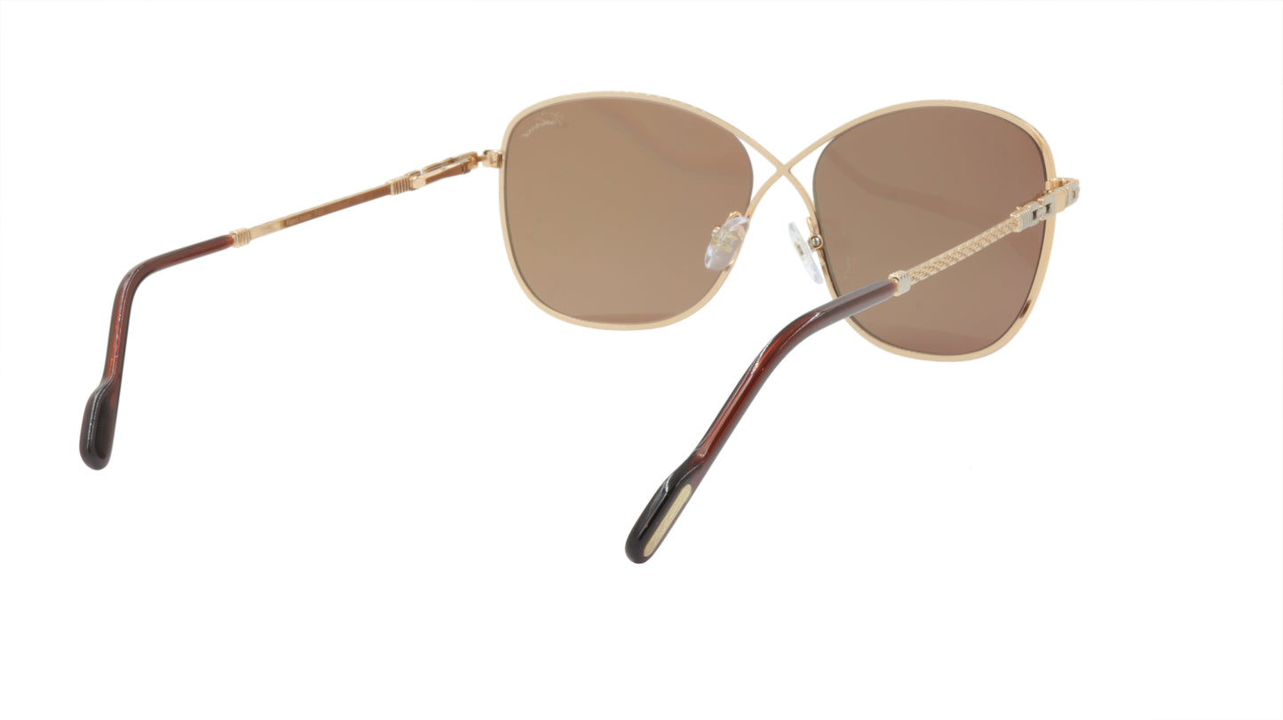 Paul Vosheront Sunglasses Gold Plated Metal Acetate Mirror Italy PV394S C1