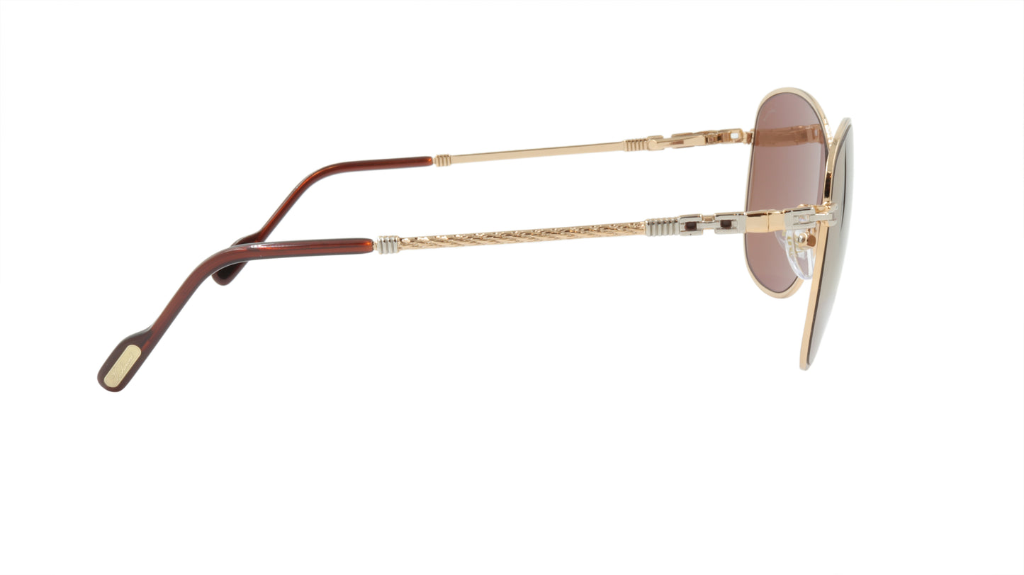 Paul Vosheront Sunglasses Gold Plated Metal Acetate Mirror Italy PV394S C1