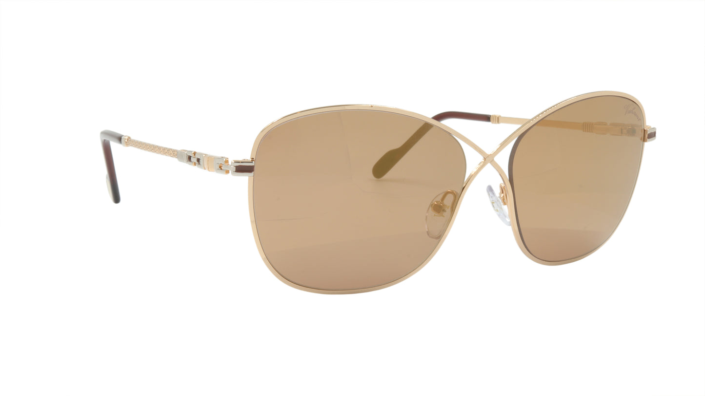 Paul Vosheront Sunglasses Gold Plated Metal Acetate Mirror Italy PV394S C1