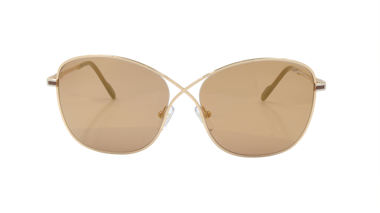 Paul Vosheront Sunglasses Gold Plated Metal Acetate Mirror Italy PV394S C1