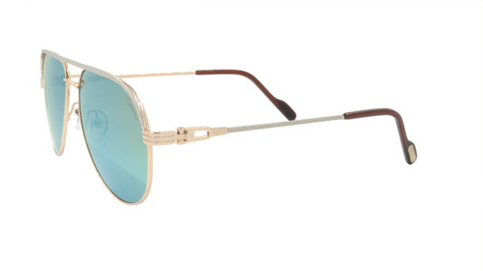 Paul Vosheront Sunglasses Gold Plated Metal Acetate Mirror Italy PV395S C1