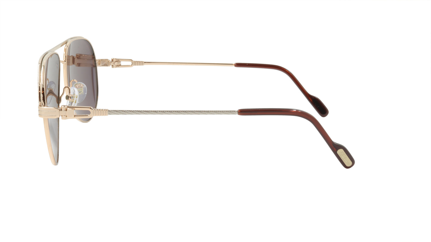 Paul Vosheront Sunglasses Gold Plated Metal Acetate Mirror Italy PV395S C1