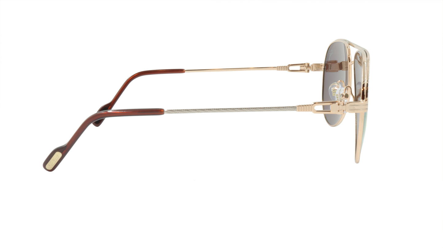 Paul Vosheront Sunglasses Gold Plated Metal Acetate Mirror Italy PV395S C1