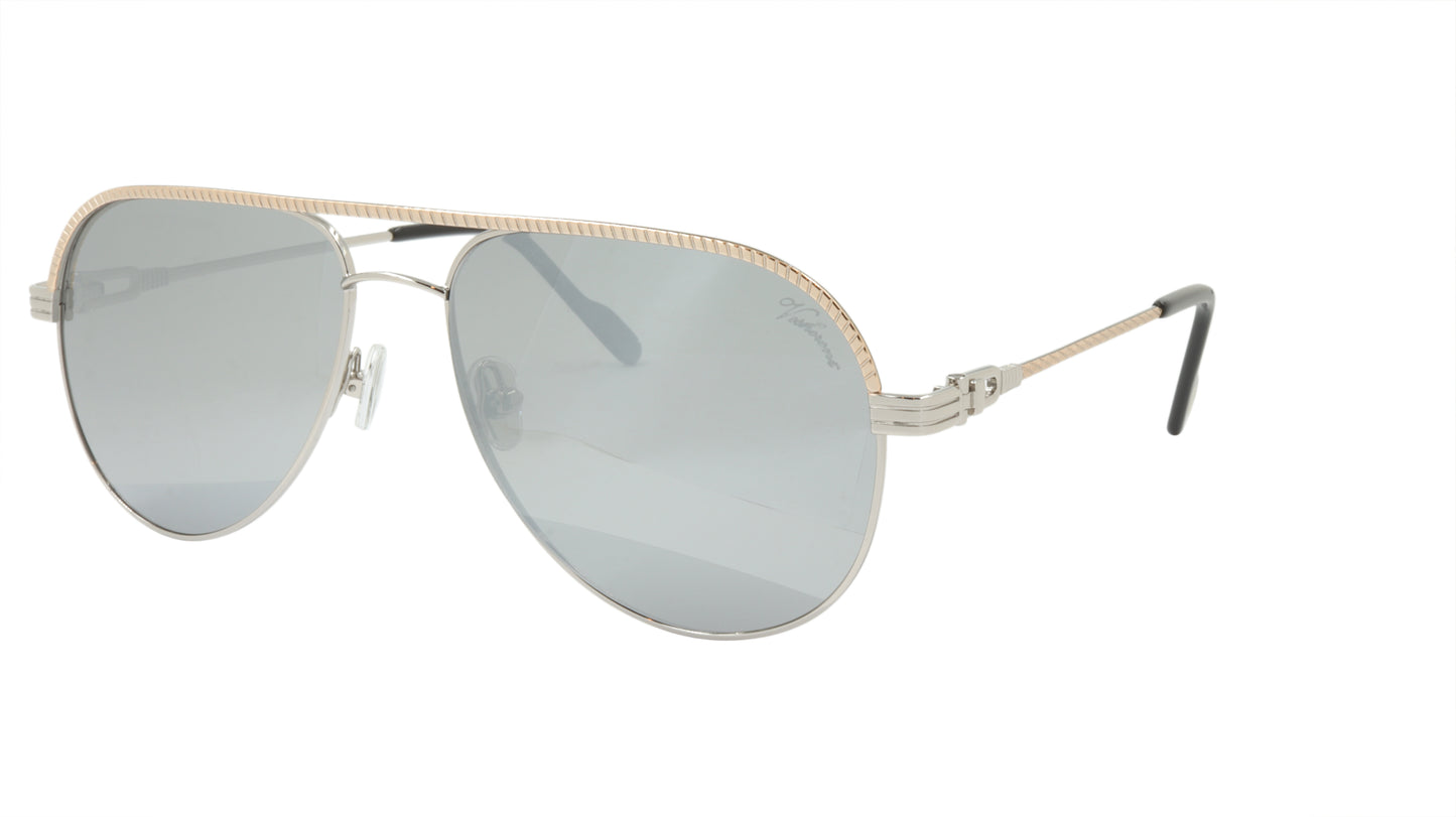 Paul Vosheront Sunglasses Gold Plated Metal Acetate Mirror Italy PV395S C2