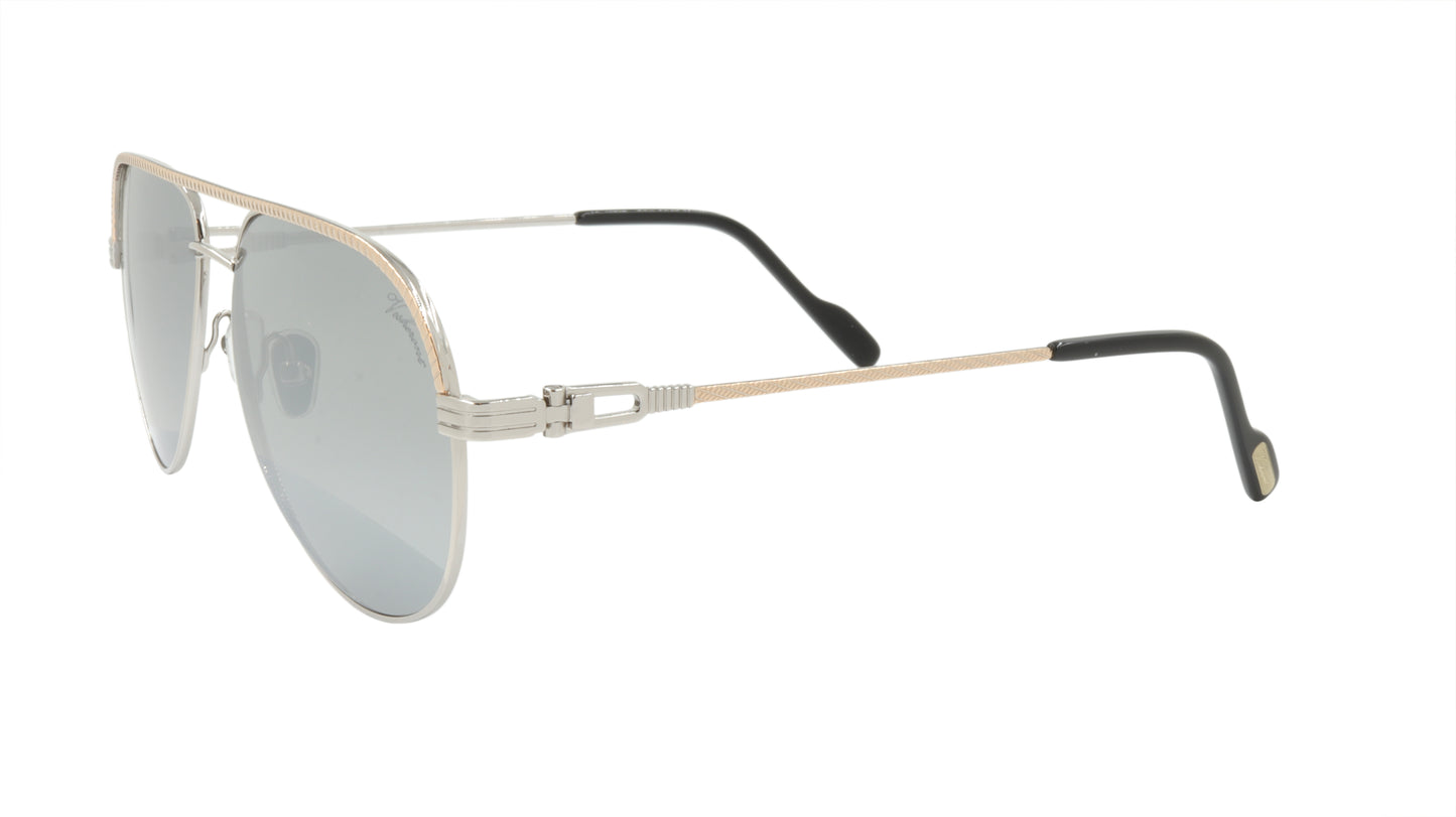 Paul Vosheront Sunglasses Gold Plated Metal Acetate Mirror Italy PV395S C2