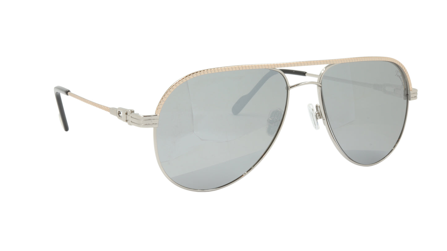 Paul Vosheront Sunglasses Gold Plated Metal Acetate Mirror Italy PV395S C2