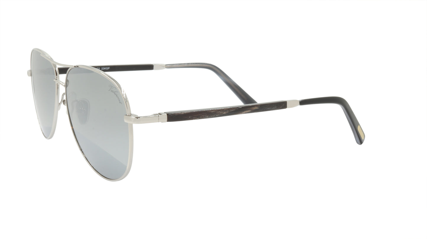 Paul Vosheront Sunglasses Gold Plated Metal Horn Acetate Mirror Italy PV392S C2