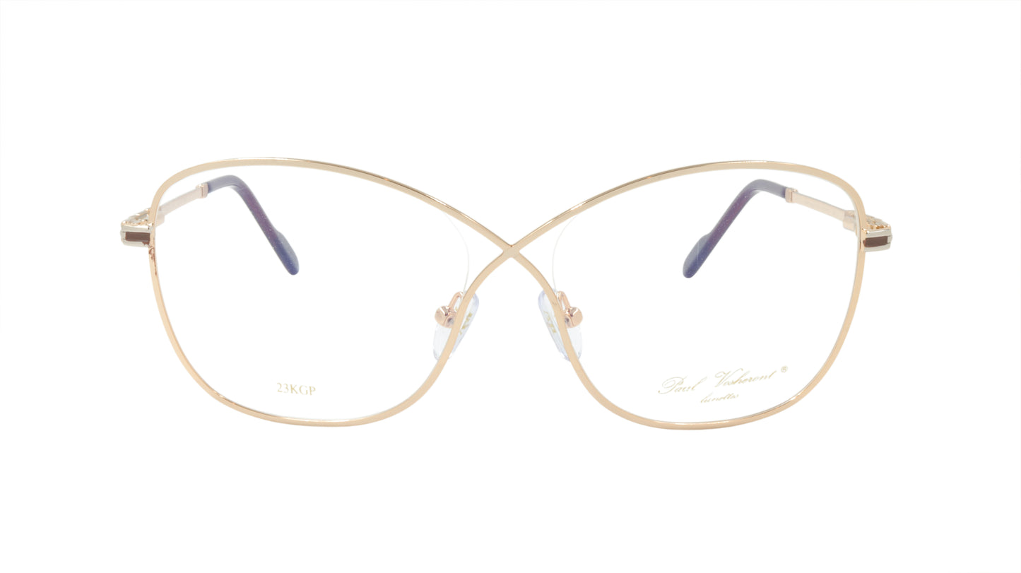 Paul Vosheront Criss Cross Gold Acetate Optical Frame PV394 C1