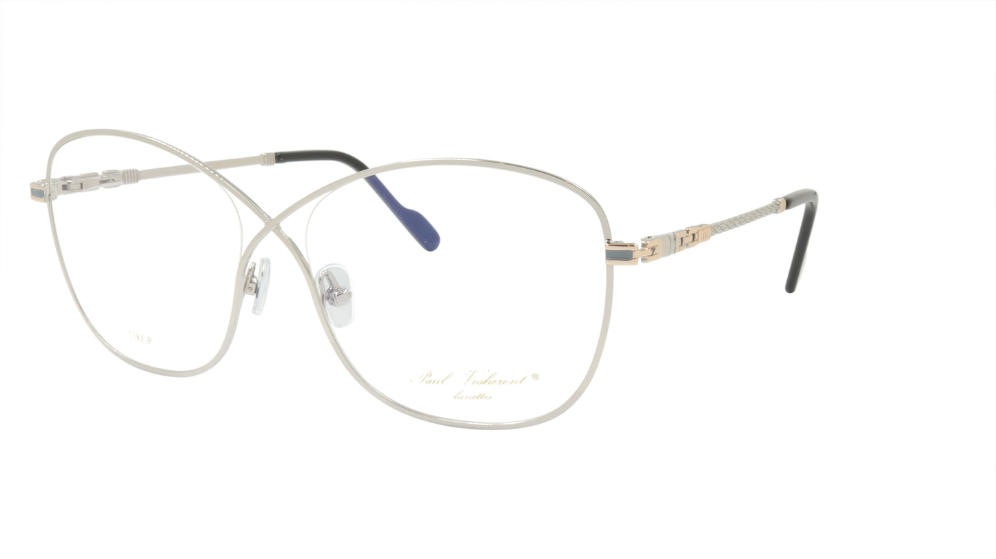 Paul Vosheront Criss Cross Silver Acetate Optical Frame PV394 C2