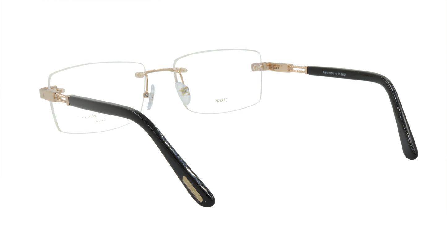 Paul Vosheront Eyeglasses Frame Gold Plated Titanium Acetate Italy PV378 C1