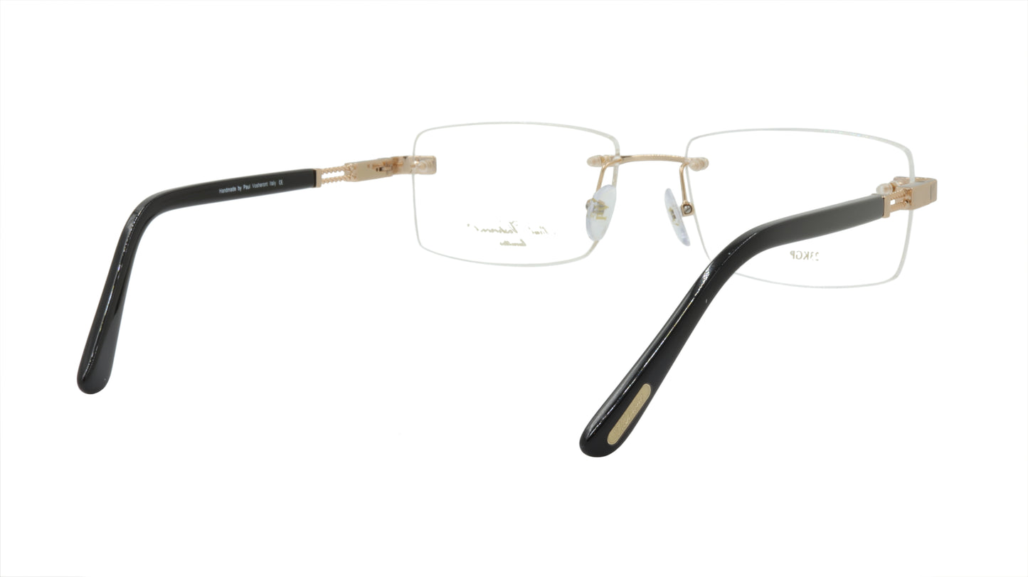 Paul Vosheront Eyeglasses Frame Gold Plated Titanium Acetate Italy PV378 C1