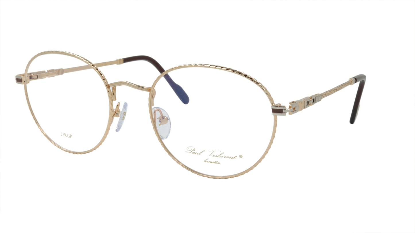 Paul Vosheront Round Gold Acetate Optical Frame PV382 C1