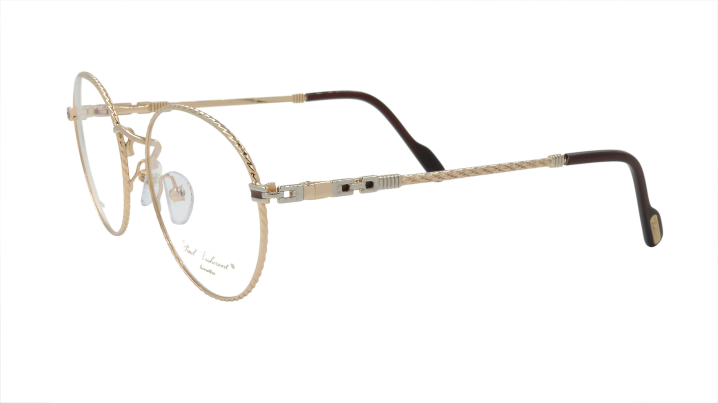 Paul Vosheront Round Gold Acetate Optical Frame PV382 C1