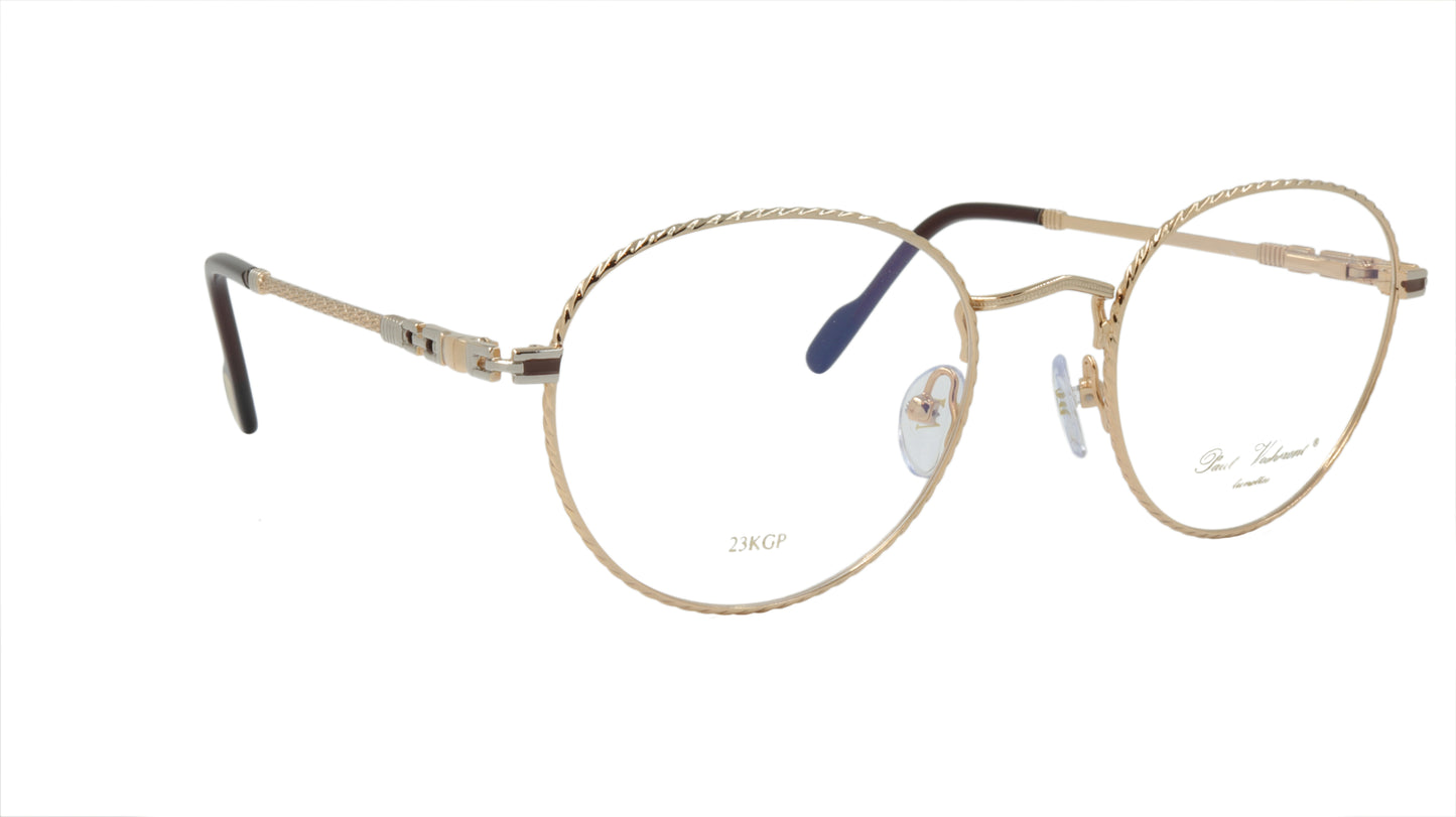 Paul Vosheront Round Gold Acetate Optical Frame PV382 C1