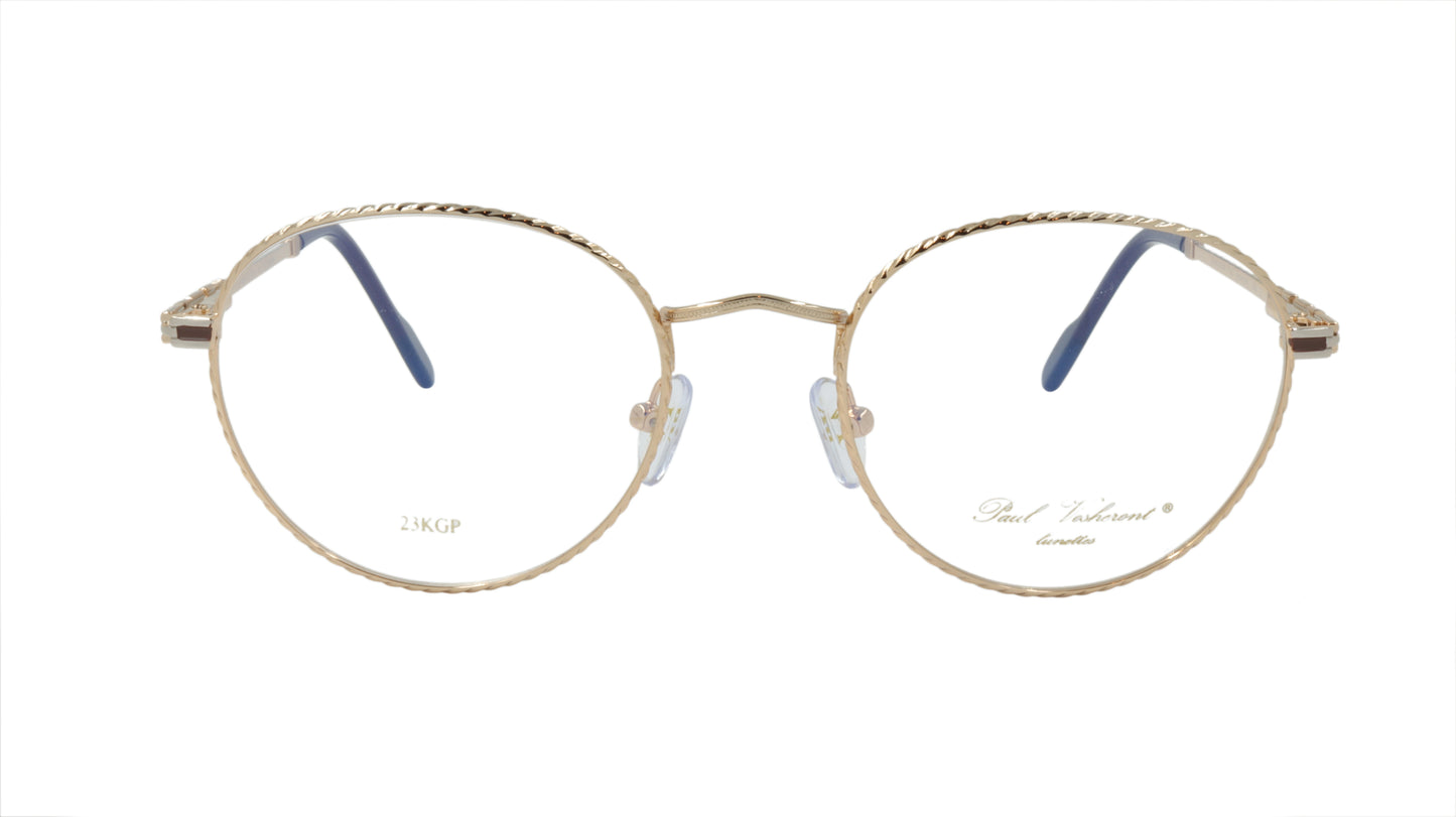 Paul Vosheront Round Gold Acetate Optical Frame PV382 C1