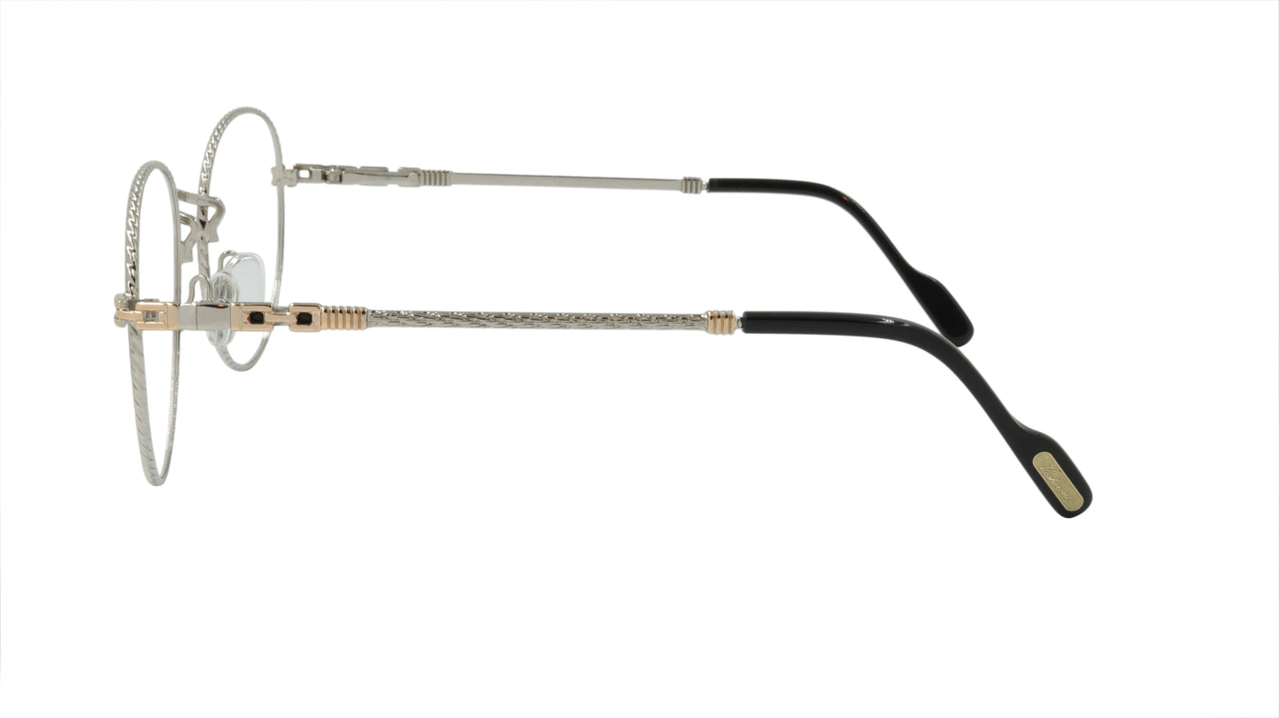 Paul Vosheront Round Silver Acetate Optical Frame PV382 C2