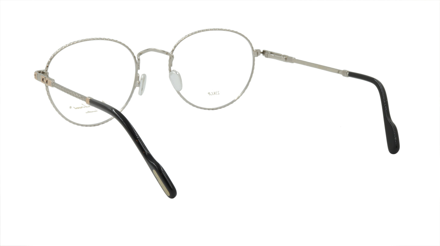 Paul Vosheront Round Silver Acetate Optical Frame PV382 C2