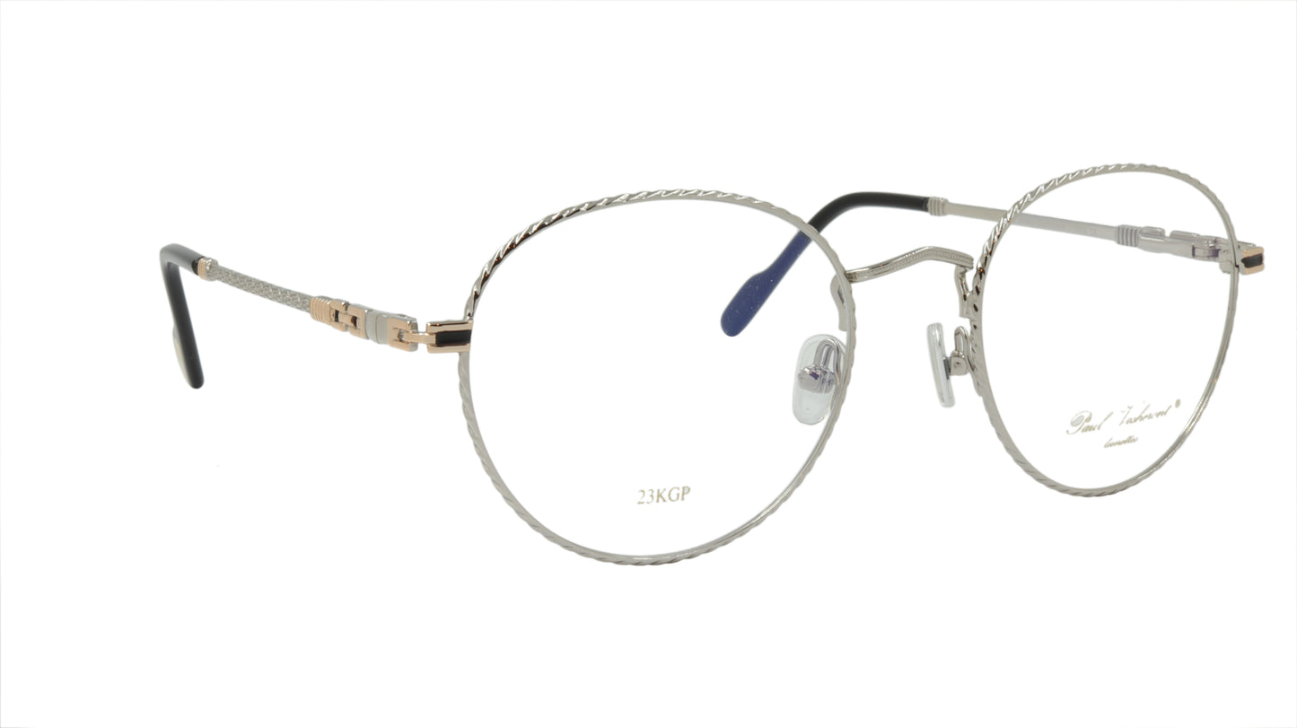 Paul Vosheront Round Silver Acetate Optical Frame PV382 C2