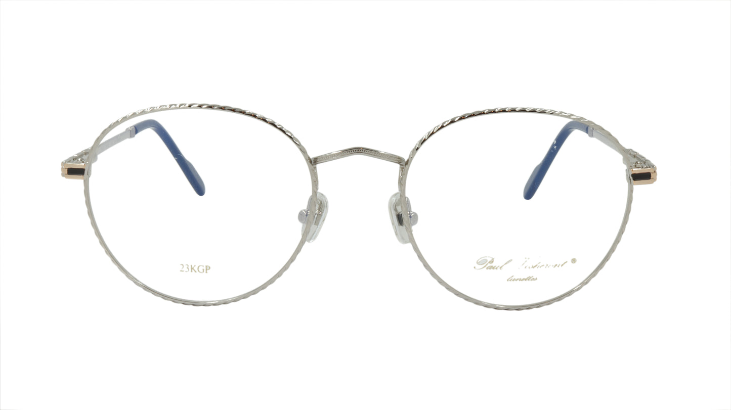 Paul Vosheront Round Silver Acetate Optical Frame PV382 C2