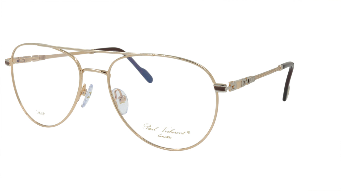 Paul Vosheront Aviator Gold Acetate Optical Frame PV381 C1