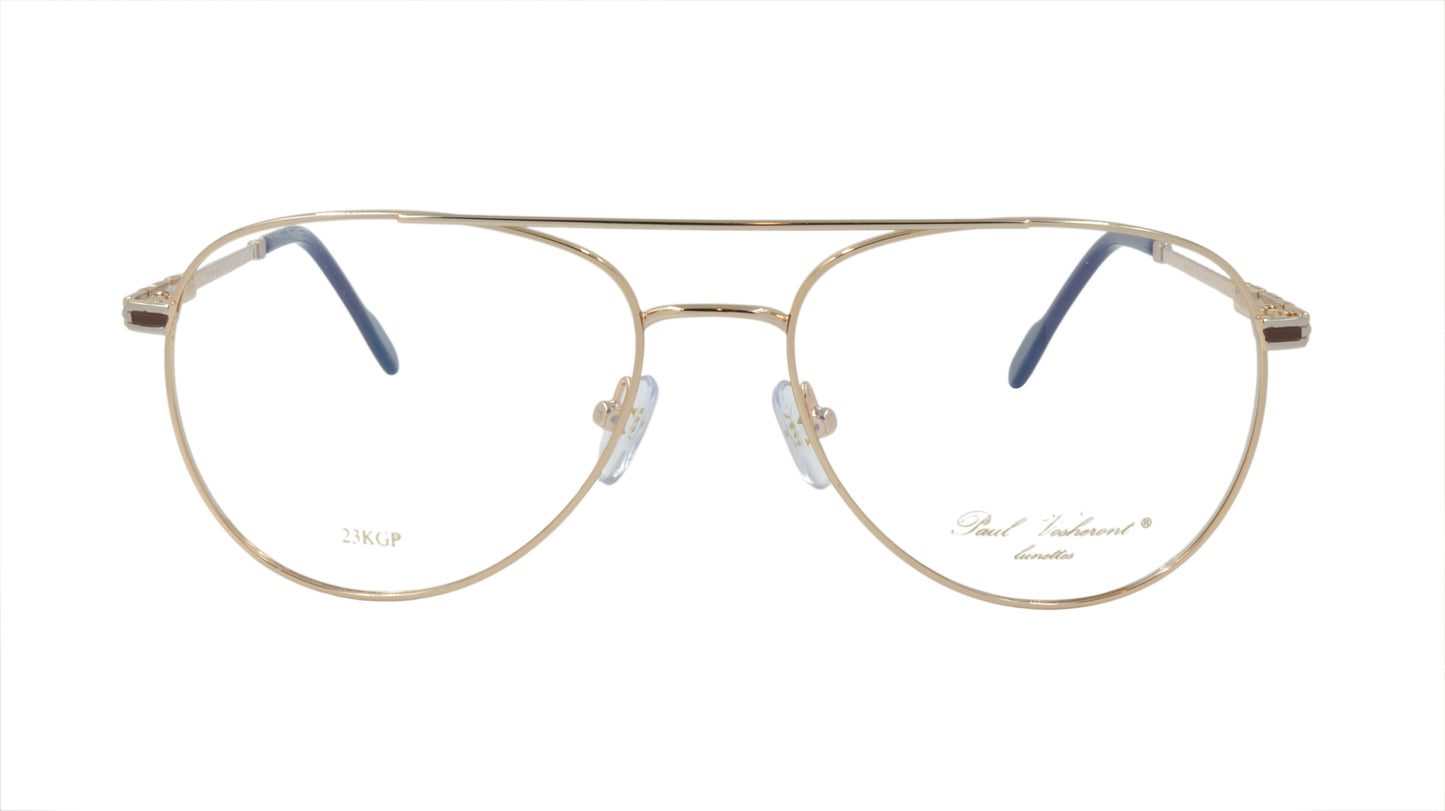 Paul Vosheront Aviator Gold Acetate Optical Frame PV381 C1