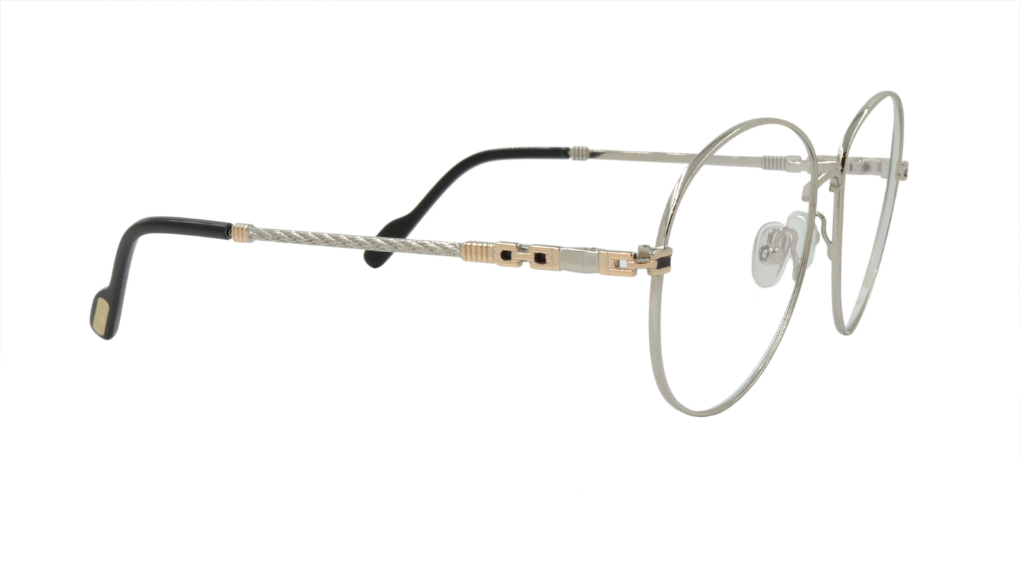 Paul Vosheront Rounded Silver Acetate Optical Frame PV383 C2