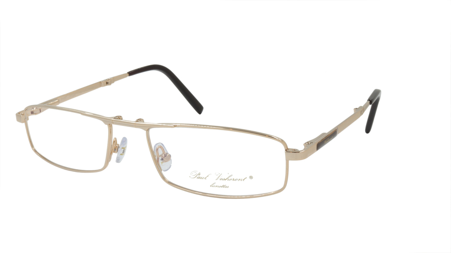 Paul Vosheront Rectangle Gold Acetate Optical Frame PV257 C1